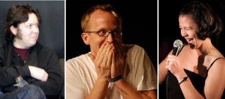 Dave Hill, Chris Gethard, and Leslie Goshko