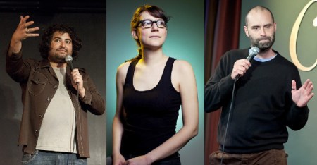 Sean Patton, Sara Schaefer, and Ted Alexandro