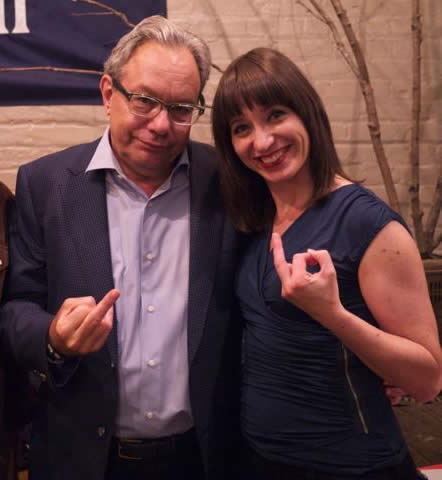 Lewis Black and Ophira Eisenberg