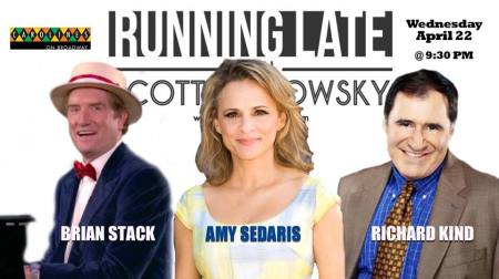 Amy Sedaris, Richard Kind, and Brian Stack at Running Late with Scott Rogowsky