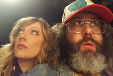 Judy Greer and Judah Friedlander
