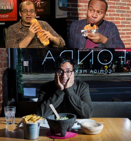 Mike Drucker, Roy Wood Jr, and Hari Kondabolu